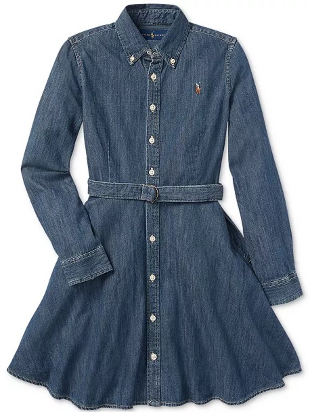 Polo Ralph Lauren Girls' Denim Belted Shirt Dress